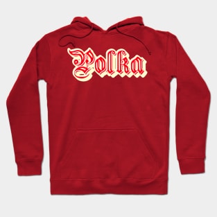 Polka Old Style Lettering Red and Cream Hoodie